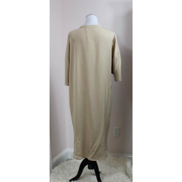 A PART OF THE ART Sz S Small Warm Sand Flow Dress Lyocell Shirtdress NWT - Picture 9 of 10